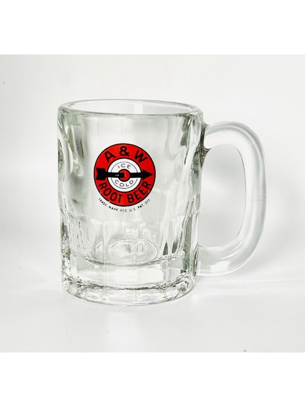 Vintage A&W Root Beer Frosty Mug 4.5” 60s Bullseye Arrow Thick Glass Retro MCM